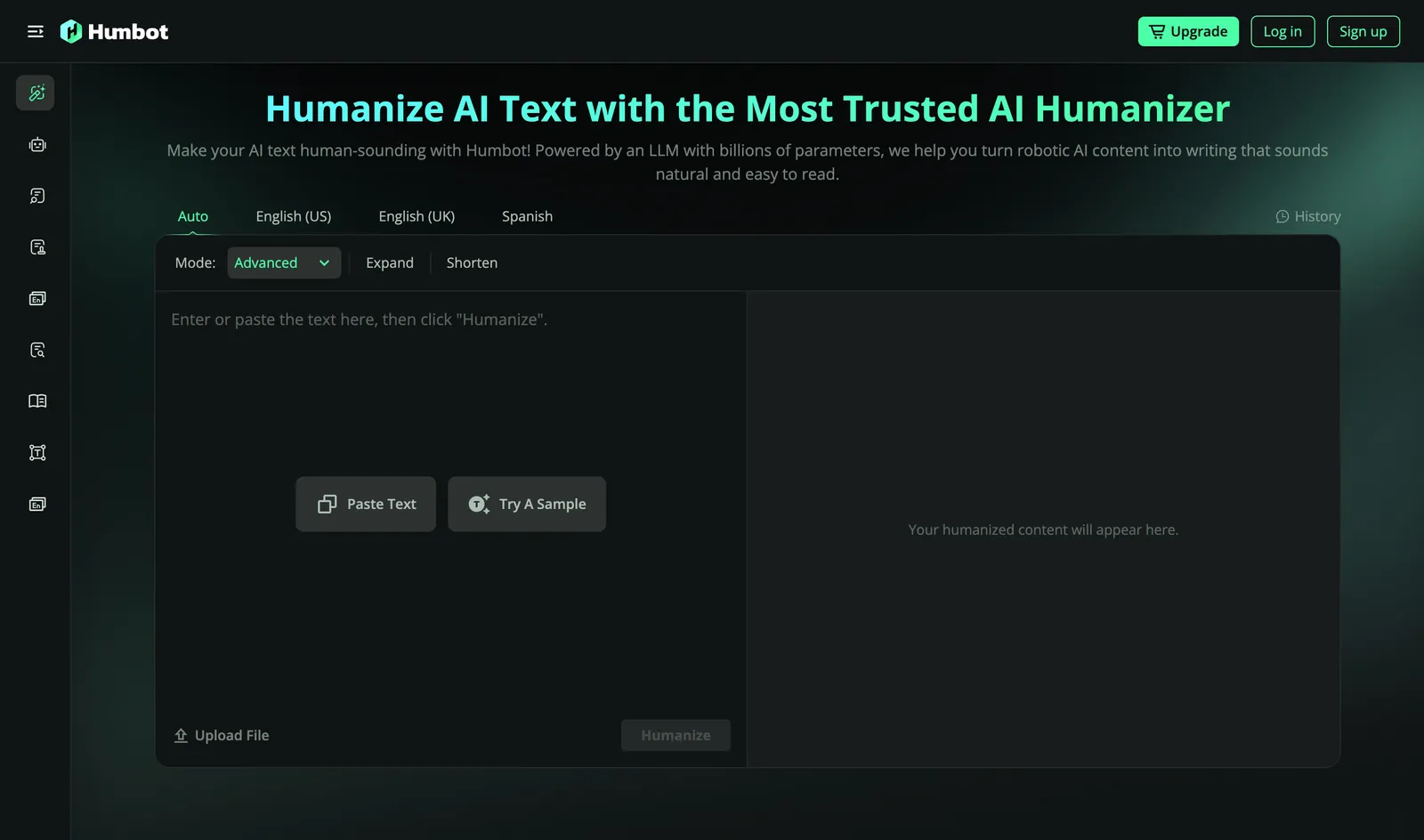 Humbot AI humanizer tool in June 2026.